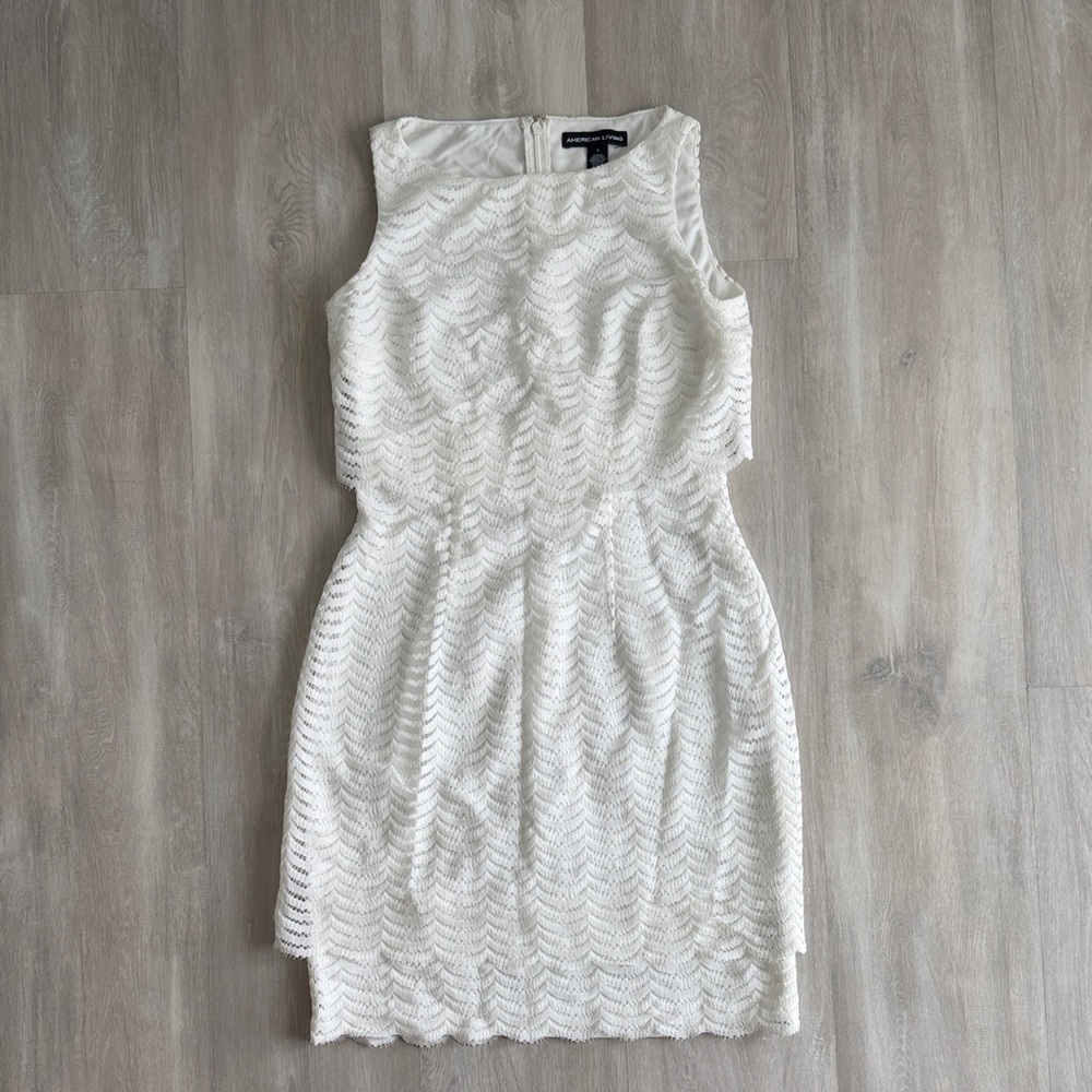 American Living Off-White Sleeveless Mini Dress, Size 2